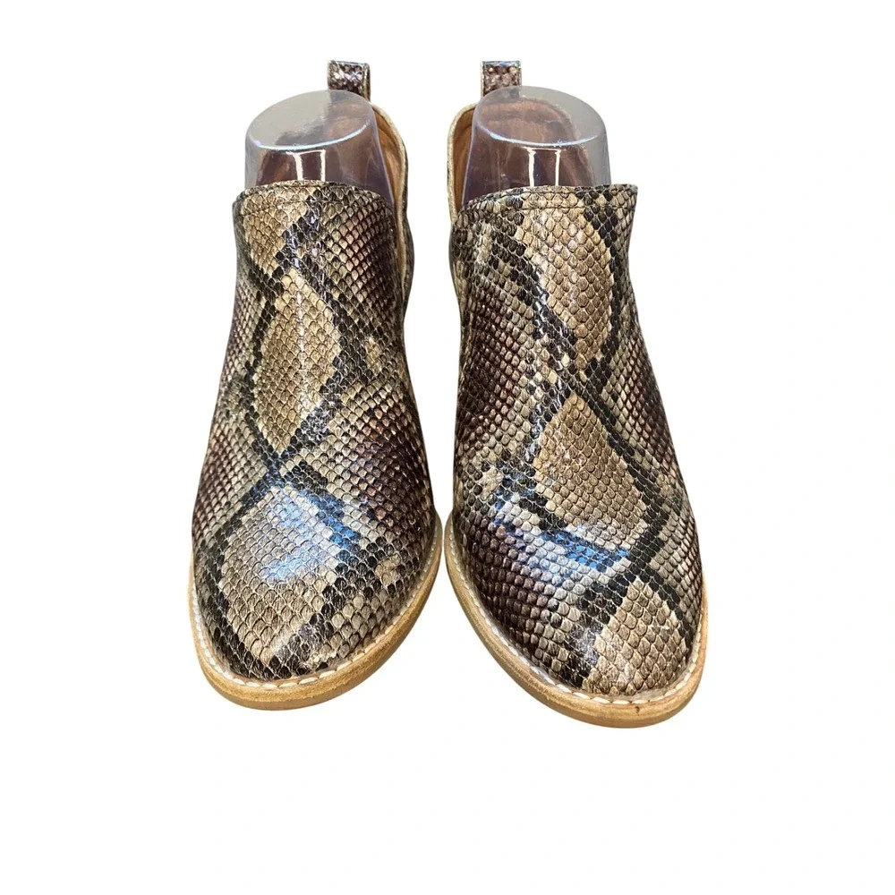 Jeffrey Campbell‎ Snakeskin Print Leather Cutout Heeled Ankle Booties Size 8